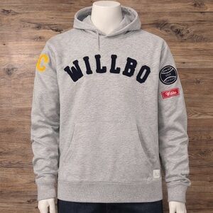 WillBo Gray Hoodie Medium Made in USA Baseball 2023 State Champs Pullover Logo